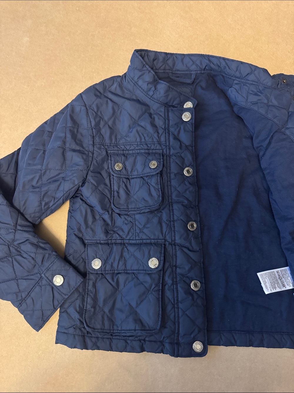 GAP Navy Quilted Button-Front Autumn/Spring Jacket - Picture 5 of 8